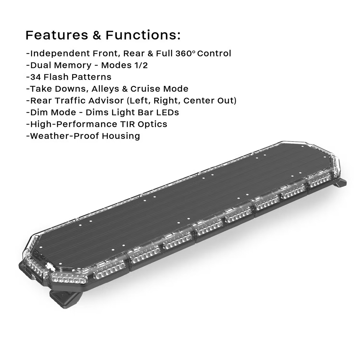 BALIZA LED AMBAR PARA VEHICULO /  K-FORCE  / LARGO 117CM STL NUEVO MODELO