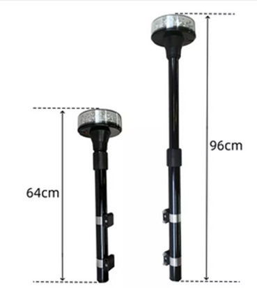 BALIZA LED PARA MOTO CON PEDESTAL TELESCOPICO 12VDC ATC-L-38K LED AMBAR 