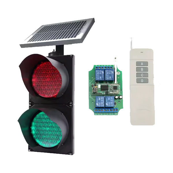SEMÁFORO LED SOLAR CON CONTROL REMOTO / ATECMIN / ROJO/VERDE / 200MM