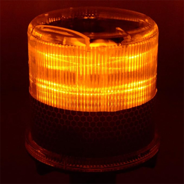 BALIZA VIAL ÁMBAR PARA CONO / ALIMENTACIÓN SOLAR Y LUZ DESTELLANTE /  ATEC-BV-1325A 
